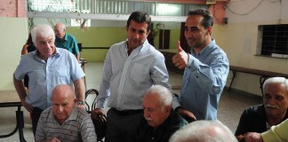 Tagliaferro y Gribaudo visitaron a jubilados de Morón