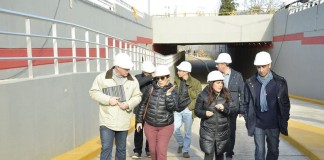 Tagliaferro recorrió los avances de la obra del túnel Matienzo