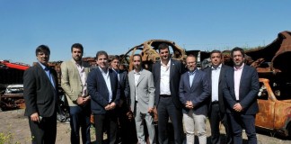 Valenzuela, Tagliaferro y Ritondo presenciaron compactación de autos secuestrados