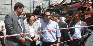 Tagliaferro y Bullrich supervisaron compactación de vehículos