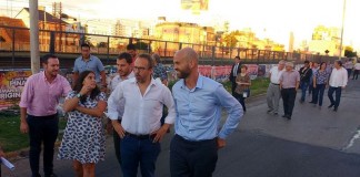 Valenzuela y Dietrich recorrieron las obras en Avenida Rivadavia