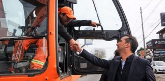 Tagliaferro dio inicio a la repavimentación de la Ruta 4