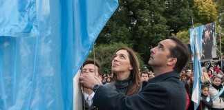 Vidal y Tagliaferro, juntos en la Promesa a la Bandera