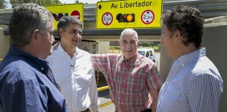 Jorge Macri y Gustavo Posse, en intervención artística del túnel Paraná