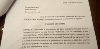 El Concejo aprobó interpelación a Tagliaferro por el hospital