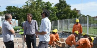 Valenzuela y Katopodis recorrieron las obras del Hospital Modular de Emergencia
