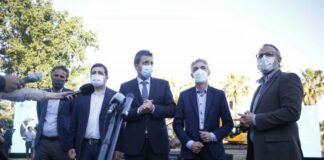 Meoni firmó convenios con los intendentes Moreira y Valenzuela