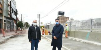 Valenzuela y Jorge Macri recorrieron obras en Tres de Febrero