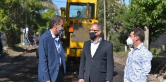 Descalzo y Katopodis recorrieron obras de pavimentación