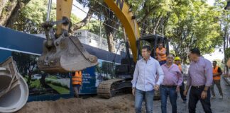 Posse supervisó los trabajos de reconstrucción de la Plaza Mitre