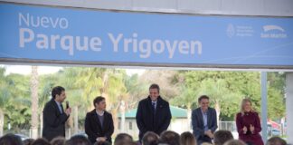 La inauguración del nuevo Parque Yrigoyen reunió a figuras centrales de UxP