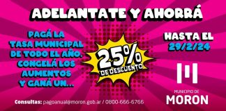Descuento del 25% en el pago anual de tasas municipales