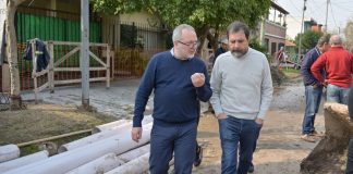 Moreira y Martín Sabbatella recorrieron obras cloacales