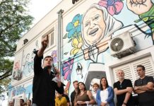 Un mural de Norita Cortiñas que mantiene viva la memoria colectiva