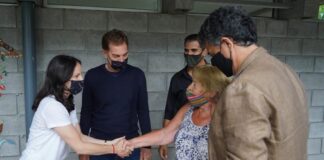 Recorrido de Soledad Martínez, Jorge Macri y Diego Santilli