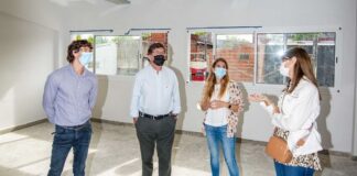 Juan Andreotti y Sileoni recorrieron escuelas en obra