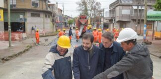 Moreira y Katopodis recorrieron las obras en la Avenida 9 de Julio