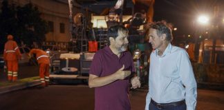 Moreira y Katopodis recorrieron obras públicas en la Avenida Presidente Perón